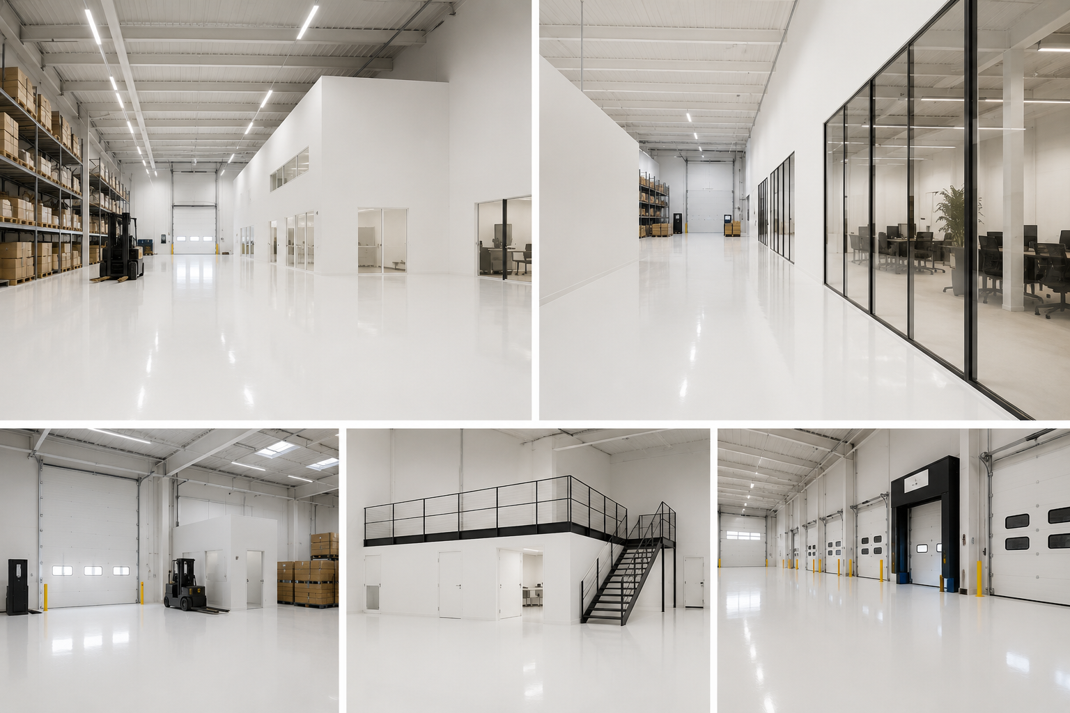 Sol en résine en entrepôt logistique - Revofloor