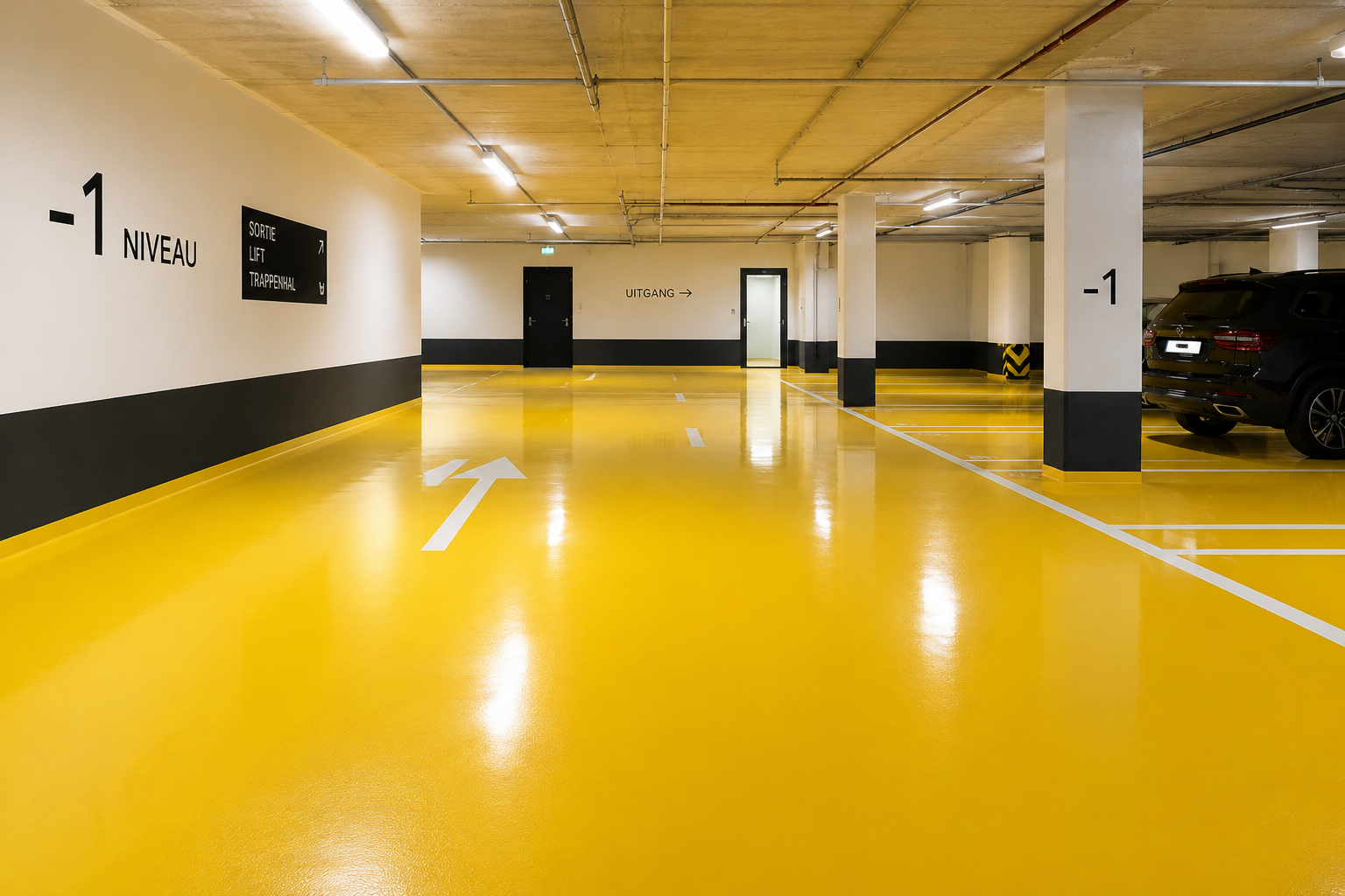 Sol en résine pour parking couvert - Revofloor